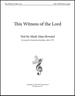 This Witness of the Lord